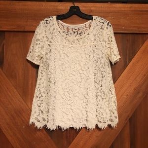 Cream colored Lace tee w/ cami